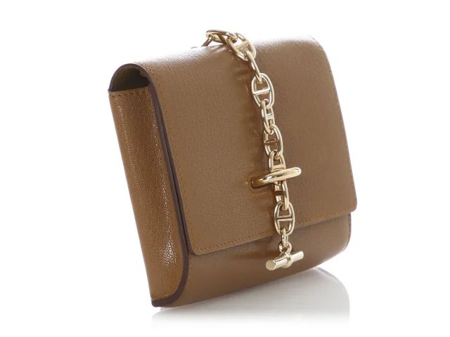 Hermès Bronze Doré Chèvre Chaîne d’Ancre To Go Wallet in Gold Goatskin from Ann's Fabulous Finds, photo 5 of 10