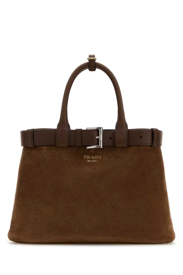 Prada Top Handle Bag — Brown Vitello in Brown Leather from HEWI