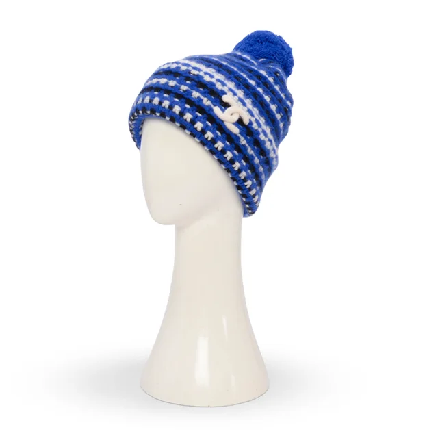 Chanel CC Beanie in Blue Cashmere from Blue Spinach