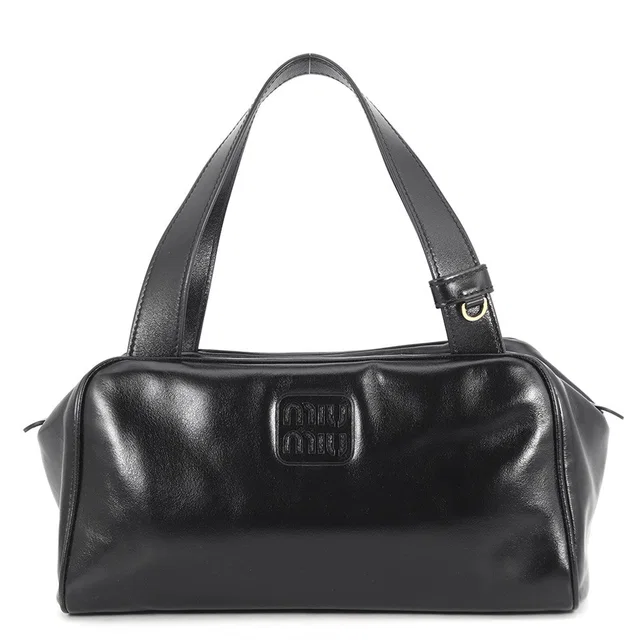 Miu Miu Bowling Handbag Black5BB182_2IEO_F0002_V_MOO Leather in Leather from GALLERY RARE