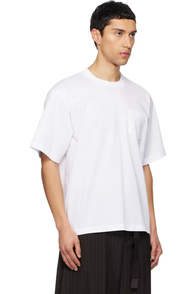 sacai White Cotton Jersey T-shirt, photo 2 of 4 from SSENSE