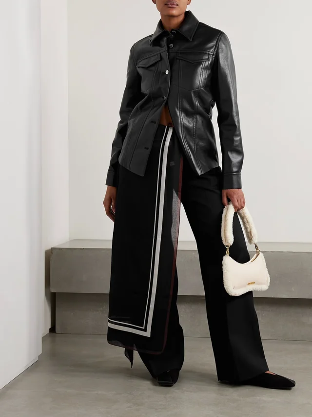NANUSHKA Rocio leather and faux leather jacket in Black, photo 2 of 2 from NET-A-PORTER (Canada)