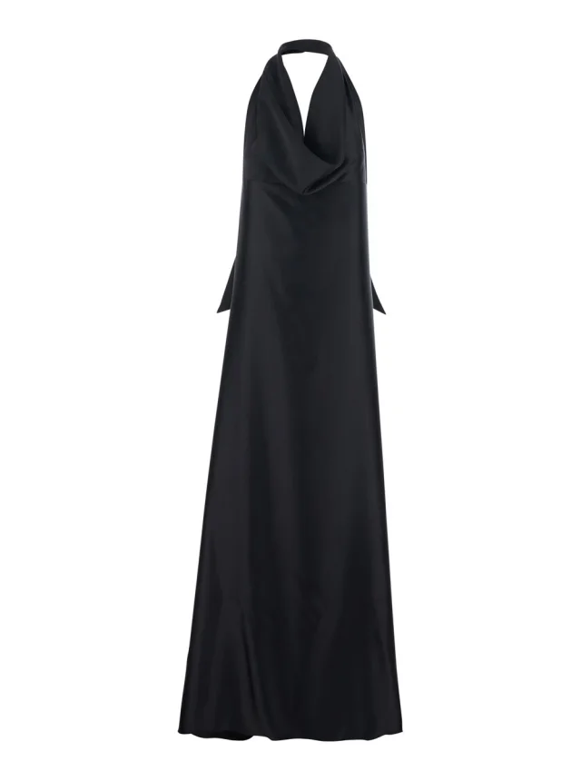 Leplain Black long Dress with Halterneck and open back in fabric woman in Black from Gaudenzi Boutique, photo 1 of 1