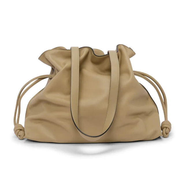 Loewe Nappa Calfskin Large Flamenco Clutch in Clay Green Calfskin from Blue Spinach