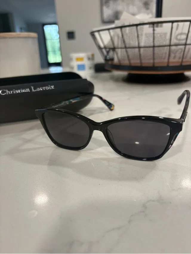 Christian Lacroix Cat-Eye Sunglasses With Dark Lenses in black from Poshmark