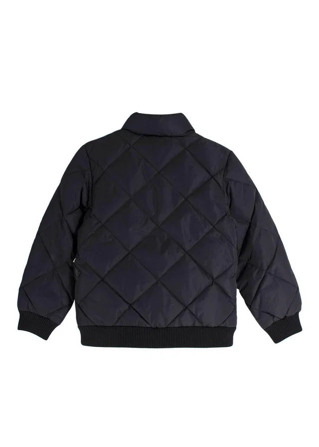 Louis Vuitton Kid's Black Quilted Jacket With Leather Pockets in Black Leather from HEWI