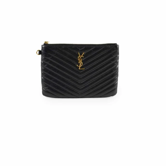 Saint Laurent Pouch/Clutch Black in Black Calfskin from The Purse Affair
