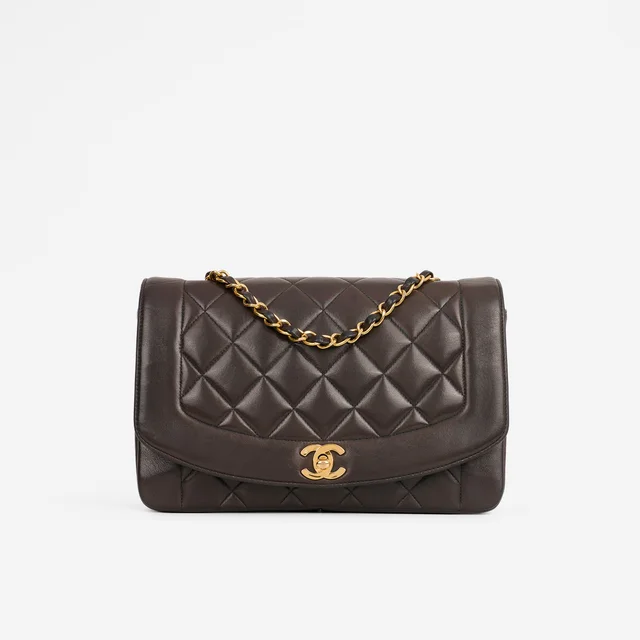 Chanel Vintage Diana Flap - Brown Lambskin | Gold Hardware in Brown Lambskin from Bagista