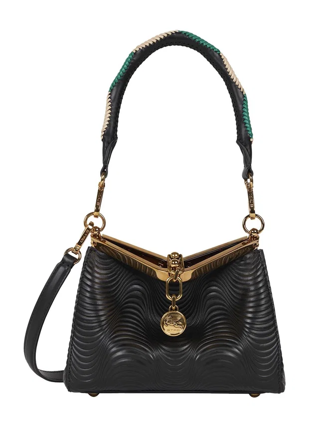 Etro Vela Shoulder Bag — Black Calf Leather in Black Calfskin from HEWI