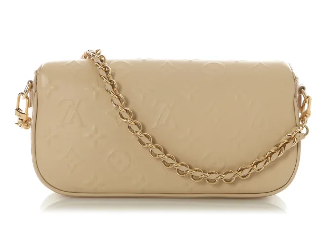 Louis Vuitton Cream Monogram Empreinte Ivy Wallet On Chain in White Leather from Ann's Fabulous Finds, photo 4 of 9