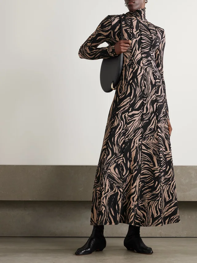 PROENZA SCHOULER WHITE LABEL Mabel paneled printed jersey turtleneck maxi dress, photo 2 of 2 from NET-A-PORTER (Canada)