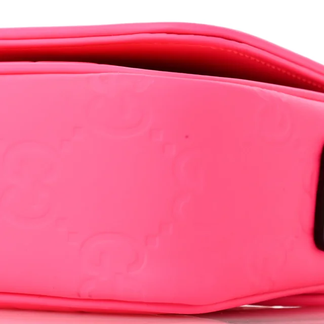 Gucci GG Rubber effect Super Mini Bag Pink in Pink Calfskin from FASHIONPHILE, photo 9 of 11
