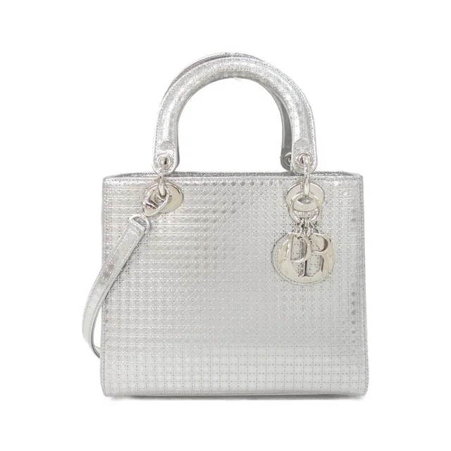 Lady Dior Bag Handbag Silver in Silver Leather from The Reluxe