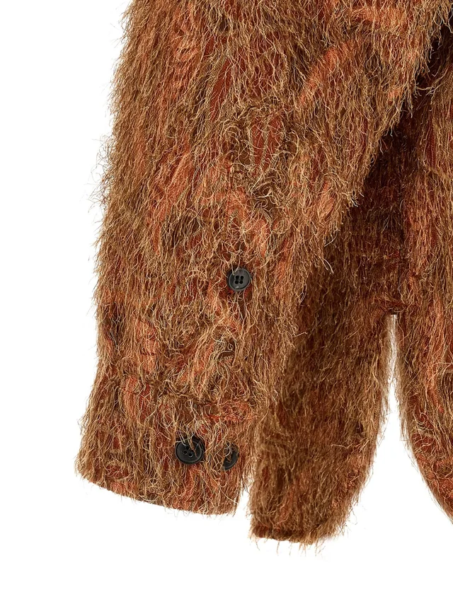 Dries Van Noten Shaggy Jacquard Fringed Shirt, photo 4 of 4 from SENSER