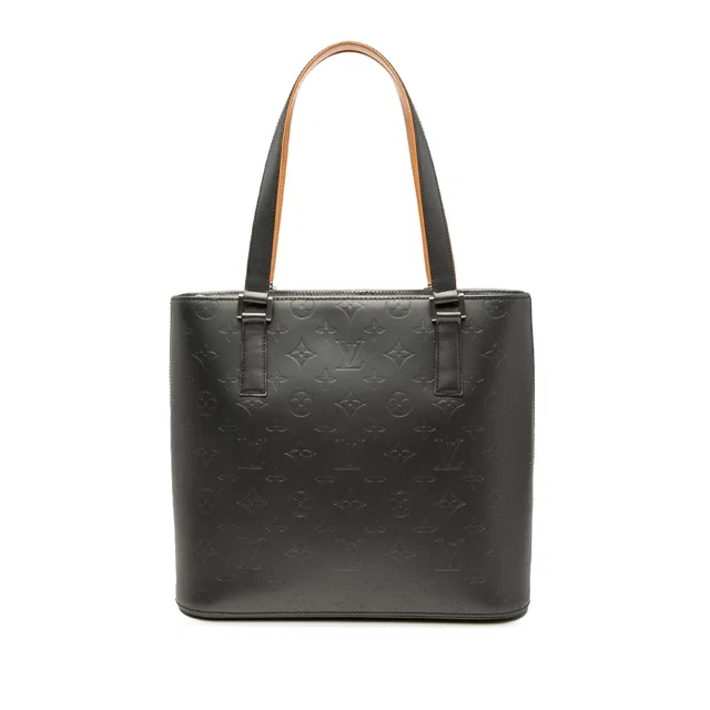 Grey Louis Vuitton Monogram Mat Stockton Tote Bag in Grey Leather from Designer Revival