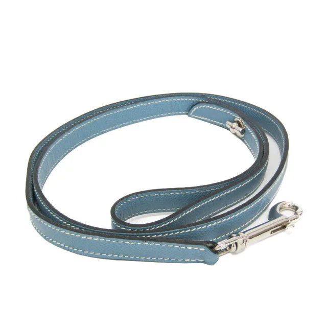 Hermès Dog Lead Dog Leash Leather Light Blue in Light blue Leather from Elady