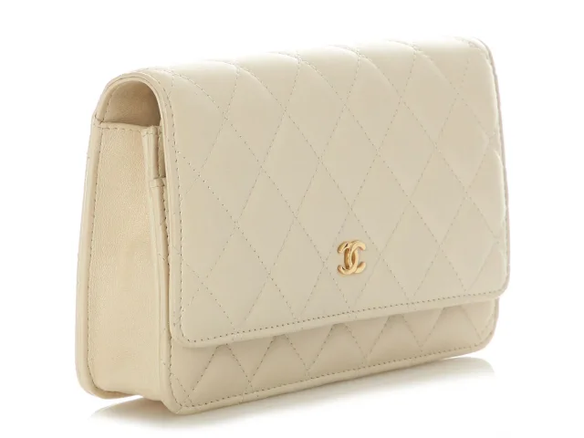 Chanel Beige Quilted Lambskin Wallet on Chain WOC in Beige Lambskin from Ann's Fabulous Finds, photo 6 of 10