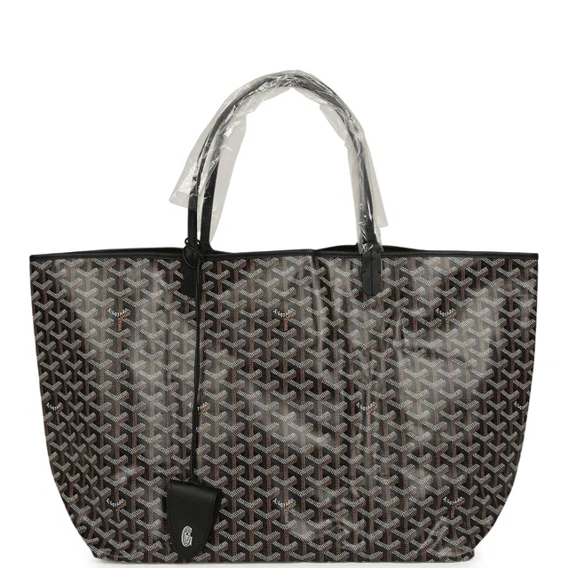 Goyard Goyardine Black Saint Louis GM Tote Bag Palladium Hardware in Black Calfskin from Madison Avenue Couture