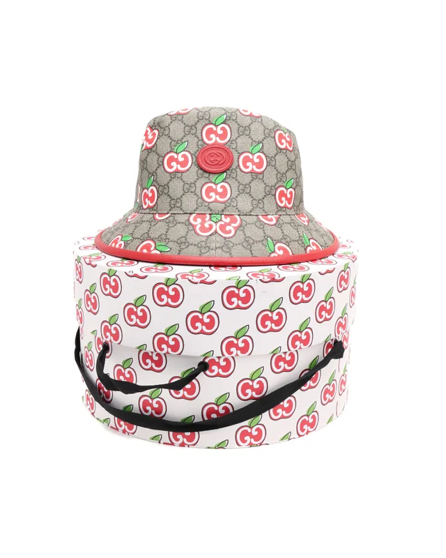 Gucci GG Apple Bucket Hat in Denim from A Retro Tale, photo 2 of 6