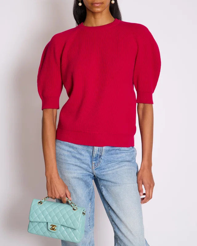 Alexander McQueen Pink Oversized Knitted Short Sleeve Jumper Size XS (UK 4) in Pink Cashmere from Sellier