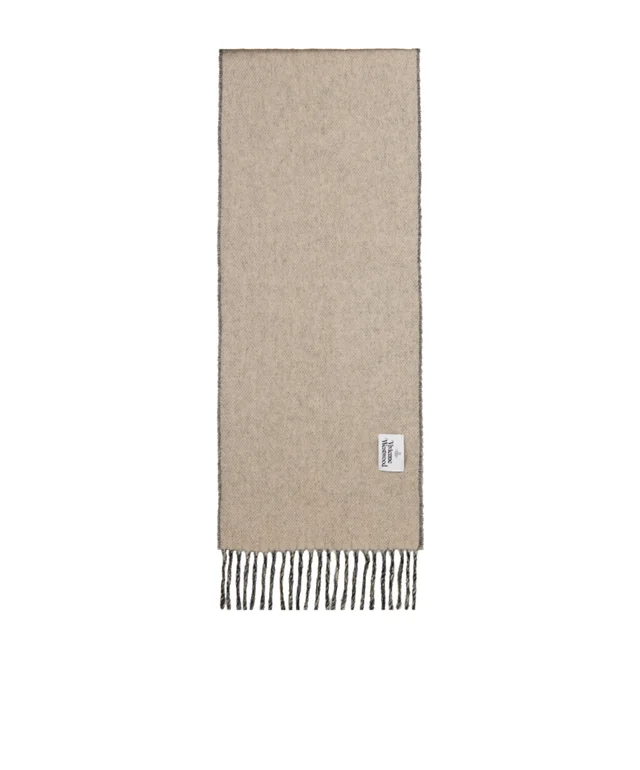 Vivienne Westwood Orb-embroidered fringed scarf, photo 2 of 3 from SENSER