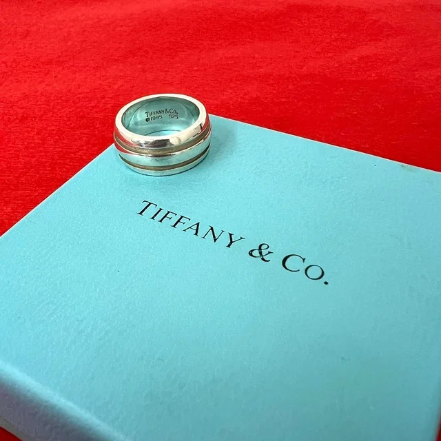 Tiffany & Co. Group Double Line Ring 925 Sterling Silver 0512 in Silver from The Reluxe