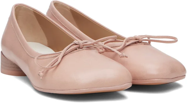 MM6 Maison Margiela Pink Anatomic Ballerina Flats, photo 4 of 10 from SSENSE
