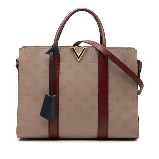 Brown Louis Vuitton Monogram Cuir Plume Very Tote MM Satchel in Brown Leather from Designer Revival