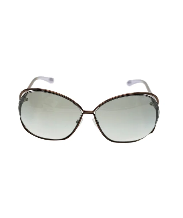 Tom Ford Womens Sunglasses Shiny Bronze Brown Carla TF157 48F in Brown Leather from Luxury Promise