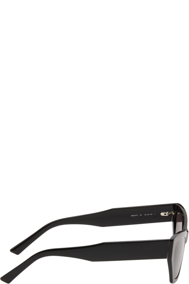Balenciaga Black Flat Text Cateye Sunglasses, photo 2 of 4 from SSENSE