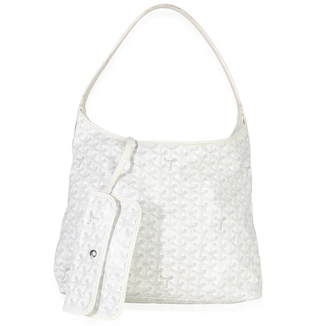 Goyard White Goyardine Canvas Boheme Hobo Handbag in White Canvas from HEWI