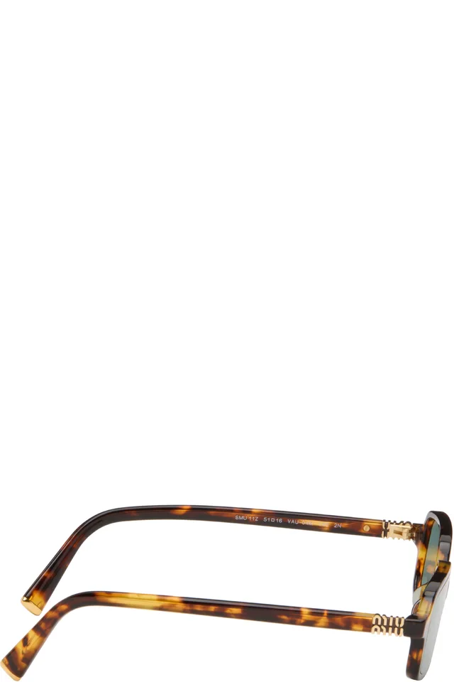 Miu Miu Eyewear Brown 'Miu Regard' Sunglasses, photo 2 of 4 from SSENSE