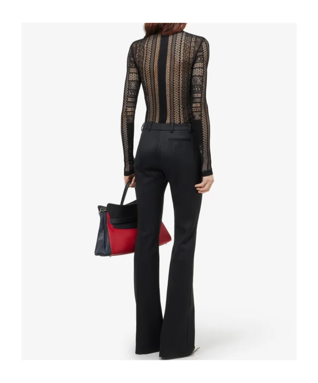 Alexander McQueen Women's Viscose Knit Lace Top in Black, photo 4 of 5 from SENSER