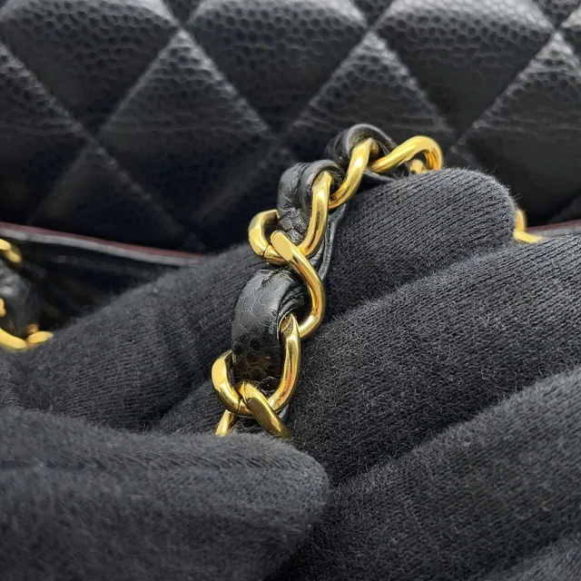Chanel Matelasse W Flap ChainShoulder Bag BlackA01112 Caviar Leather Size 25 in Caviar leather from GALLERY RARE, photo 14 of 16