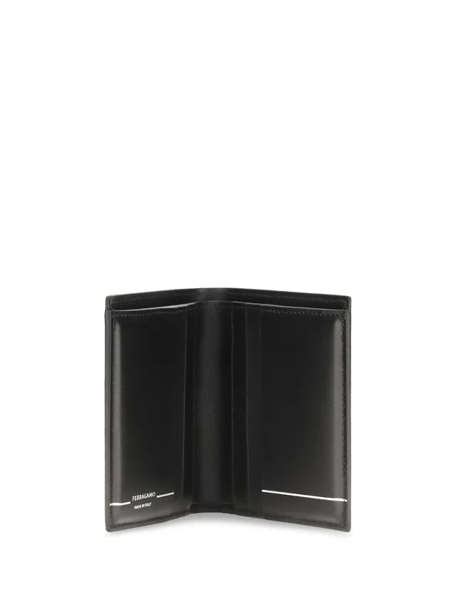 Ferragamo Wallet — Black Calf Leather in Black Calfskin from HEWI
