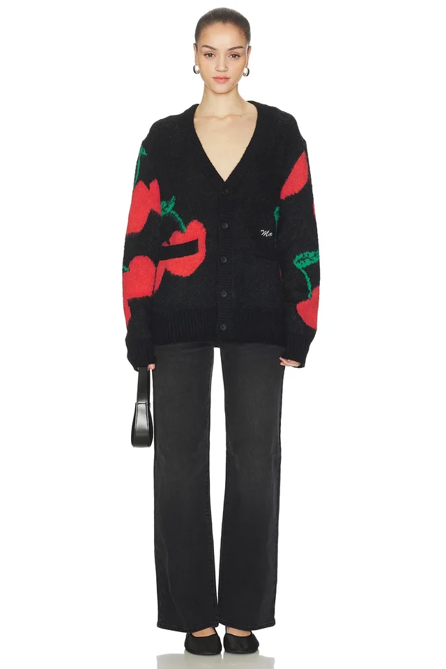 Market Double Cherries Cardigan in Pirate & Black, photo 4 of 5 from REVOLVE (Canada)
