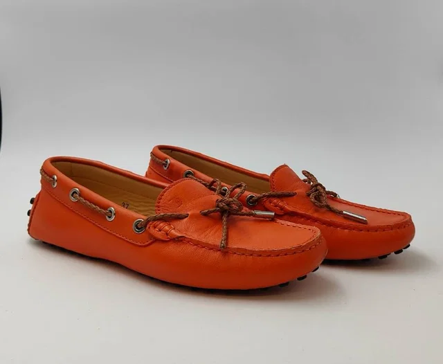 Tod's Loafers, Size 4 in Orange Leather from Oxfam Online Shop