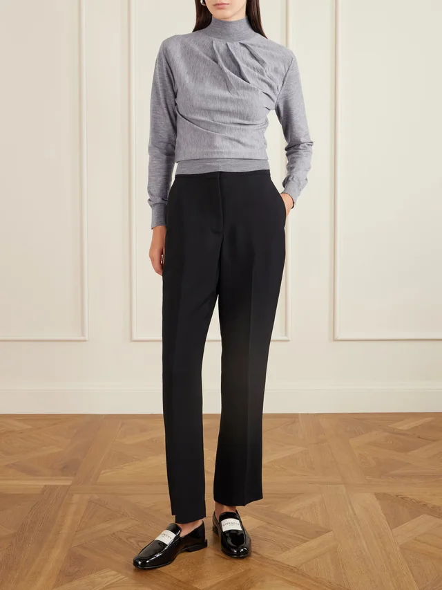 GIVENCHY Draped wool-blend turtleneck sweater in Grey, photo 2 of 2 from NET-A-PORTER (Canada)