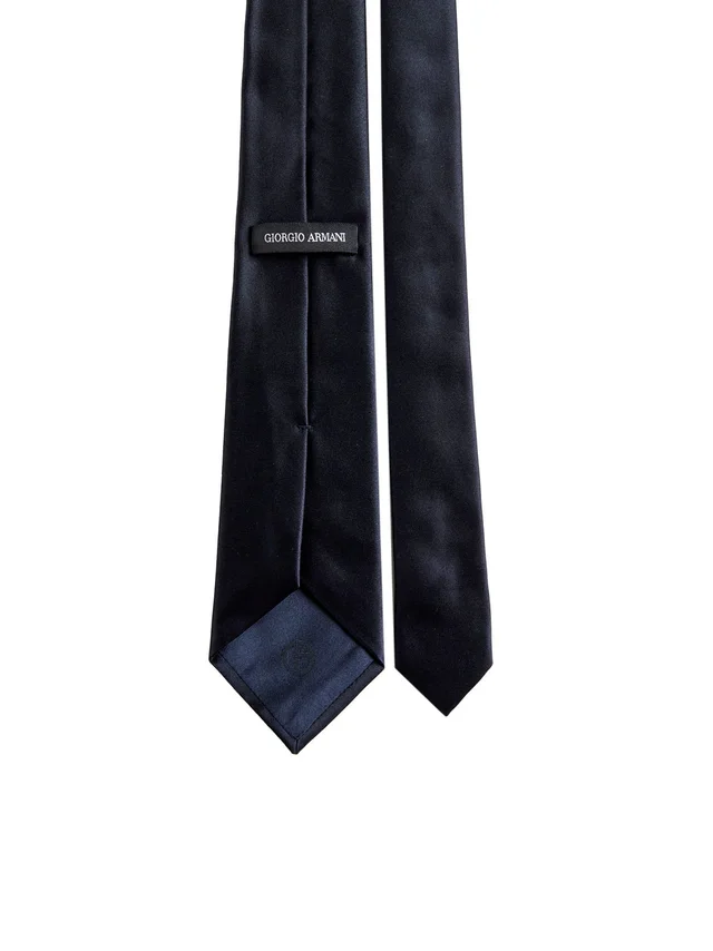 Giorgio Armani Silk Twill Necktie — Navy Neckties in Navy Silk from HEWI, photo 2 of 2
