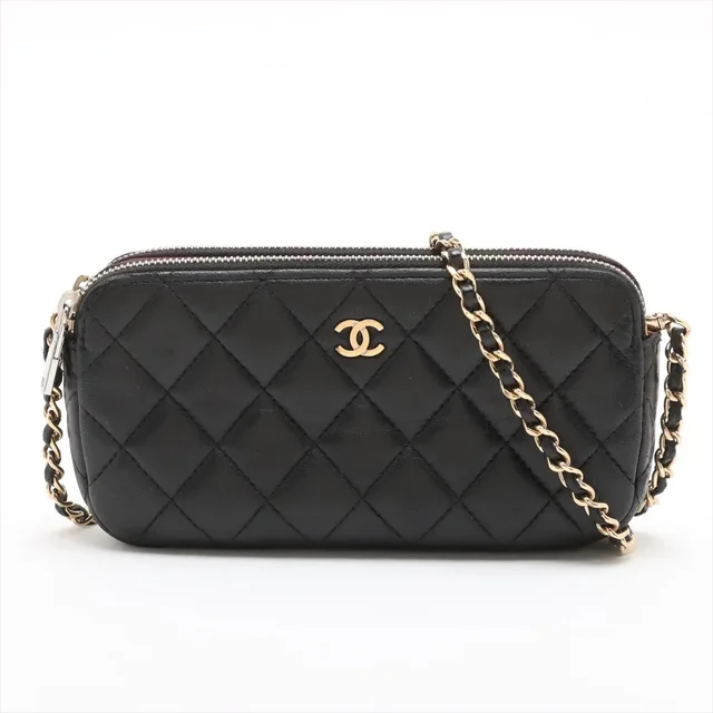 Chanel Matelasse Wallet in Black Lambskin from The Purse Affair