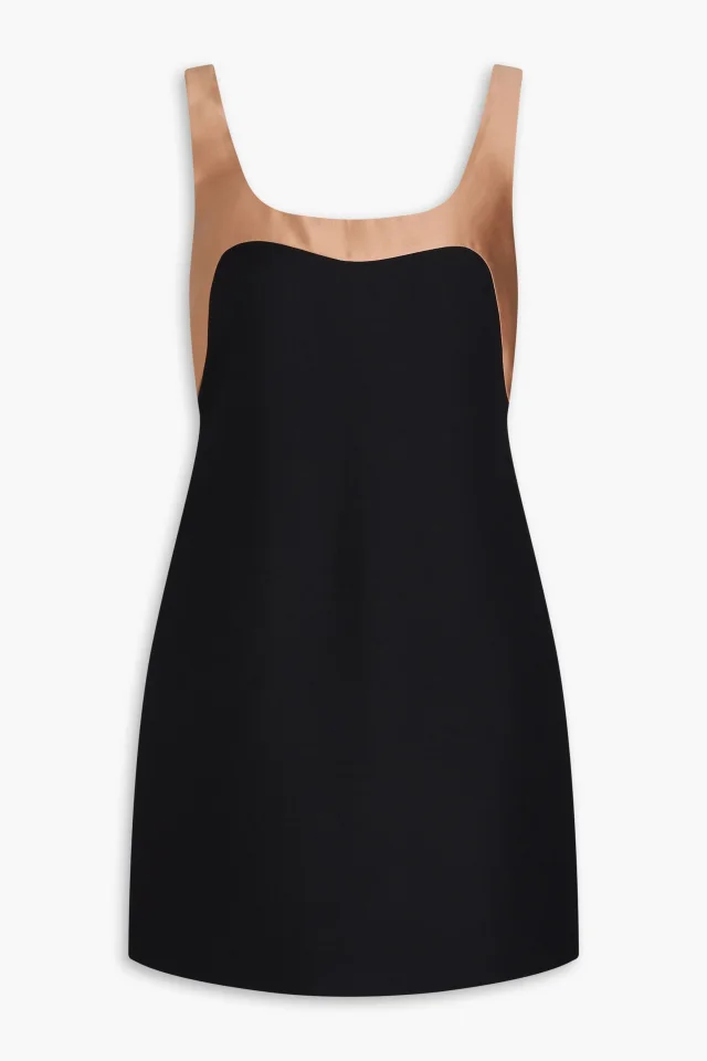 Valentino Garavani Satin-Paneled Wool and Silk-Blend Crepe Mini Dress, photo 5 of 7 from THE OUTNET