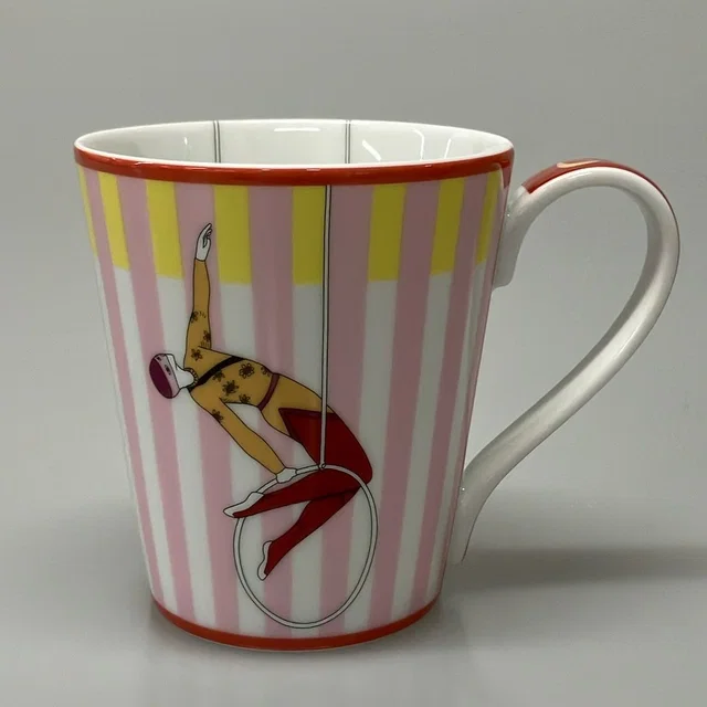 Hermès Mug Light Pink Orange Multi Circus in Pink Ceramic from The Reluxe