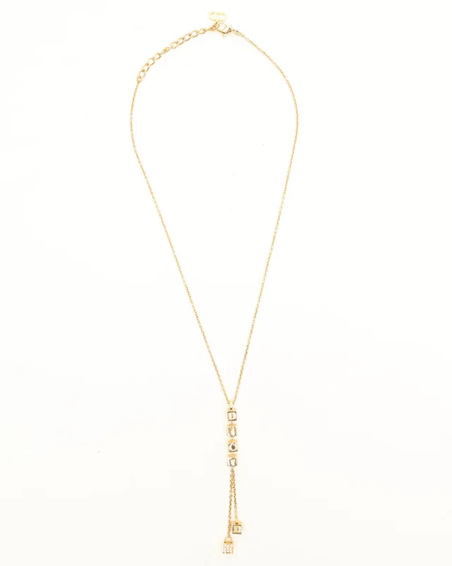 Dior Logo Charm Necklace in Silk from A Retro Tale, photo 2 of 4