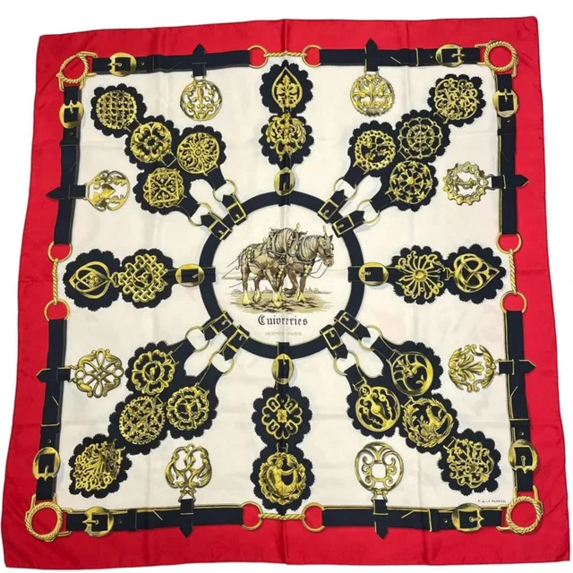 Hermès Cuivreries Scarf Silk Multicolor Carre 90 in Multicolor Silk from The Reluxe
