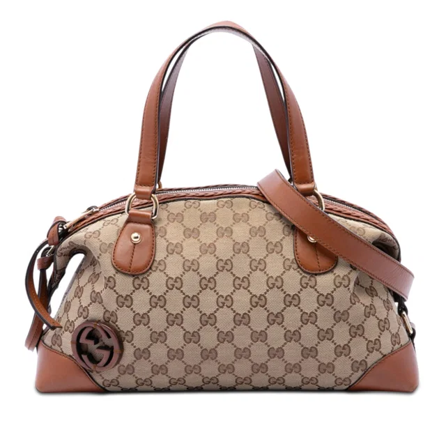 Beige Gucci GG Canvas Brick Lane Satchel in Beige Canvas from Designer Revival, photo 1 of 1