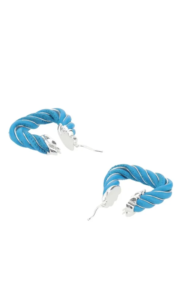 Bottega Veneta Sterling Silver Twisted Earrings — Exterior: Lamb 925 in Silver from HEWI, photo 3 of 3