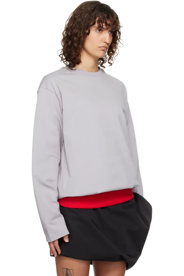 LII Gray Contrast Waistband T-shirt, photo 2 of 4 from SSENSE