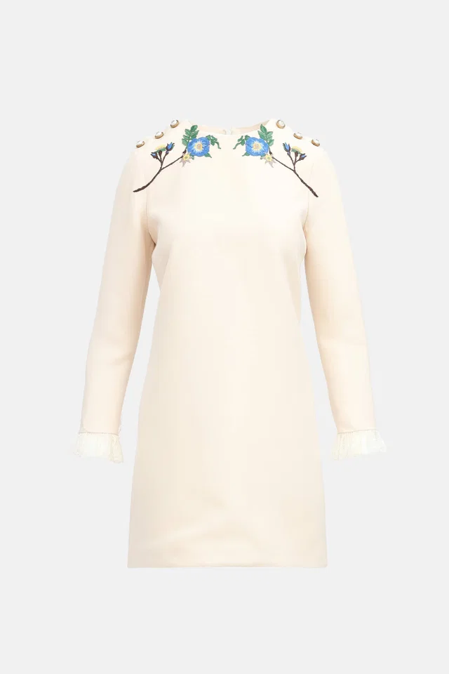 Gucci Embroidered GG Pearl Shift Dress from VSP Consignment