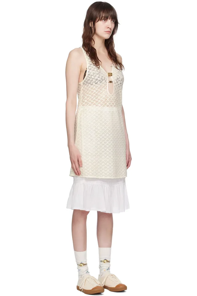 GANNI Off-White Hardware Minidress, photo 2 of 4 from SSENSE