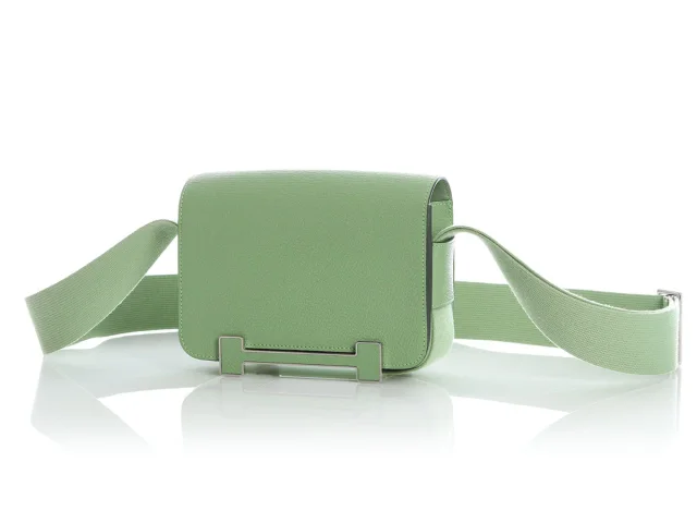 Hermès Vert Criquet and Vert Fizz Chèvre Mysore Geta in Green Goatskin from Ann's Fabulous Finds, photo 2 of 10